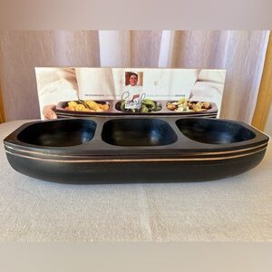 Emeril Serverware by Wedgewood-Three-Section Wood Server-Professional Serverware